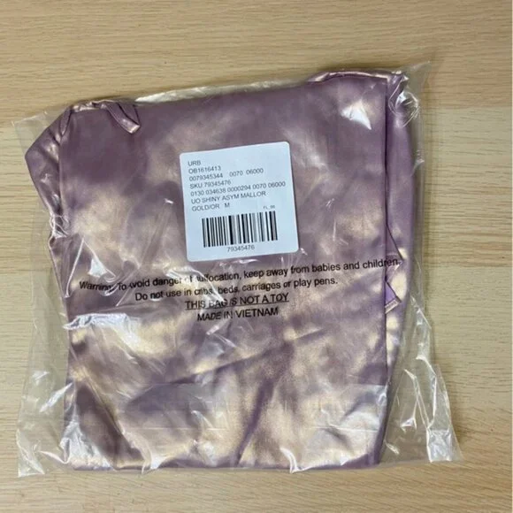 Urban Outfitters | Mallory Metallic Asymmetrical Slip Dress New Lavender Purple - Picture 8 of 10